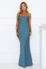 Silken Aurora Strapless Maxi Dress Teal