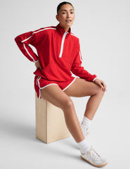 Stretch Woven Course Contrast Half Zip Pullover