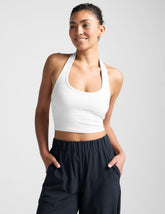 Spacedye Well Rounded Cropped Halter Tank