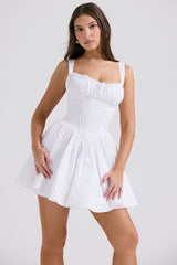 white cotton mini dress