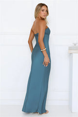 Silken Aurora Strapless Maxi Dress Teal
