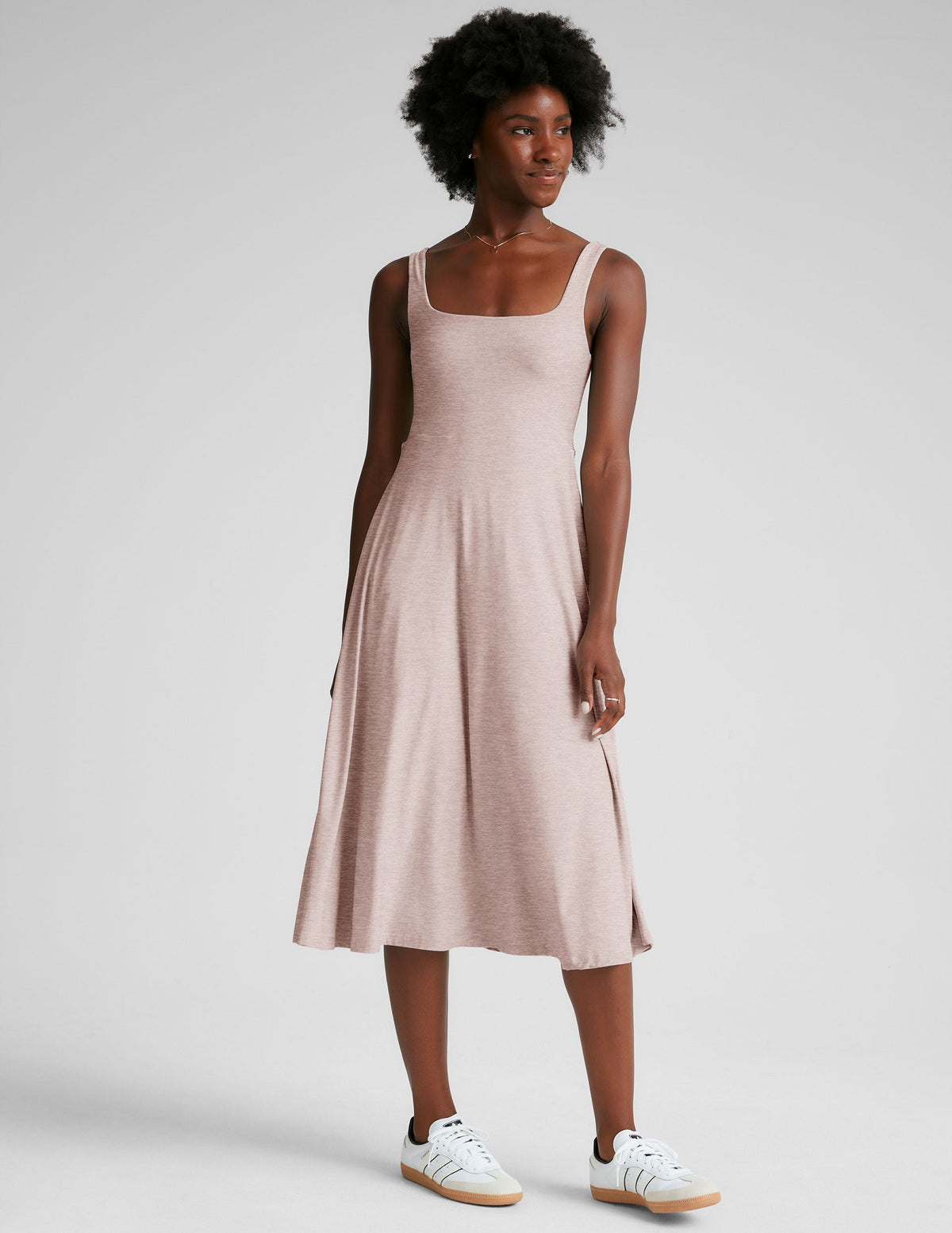 Featherweight At The Ready Square Neck Dress