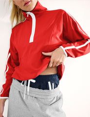 Stretch Woven Course Contrast Half Zip Pullover