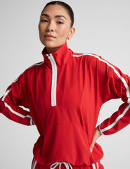 Stretch Woven Course Contrast Half Zip Pullover