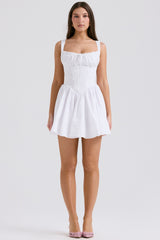 white cotton mini dress